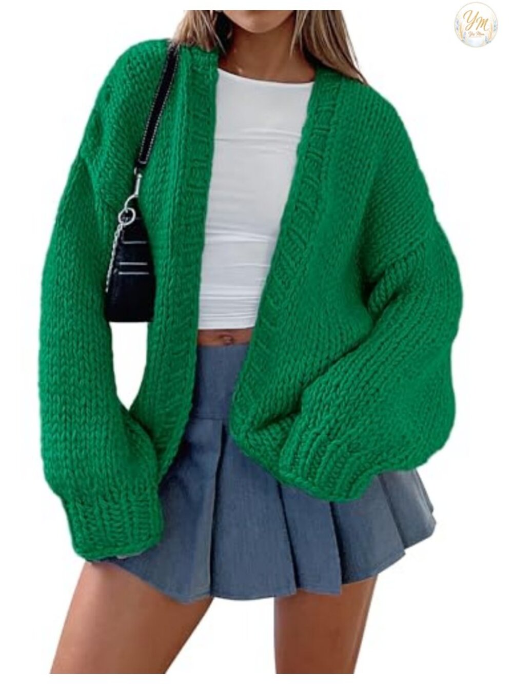 PRETTYGARDEN Women's Open Front Long Sleeve Chunky Knit Cardigan Sweater
